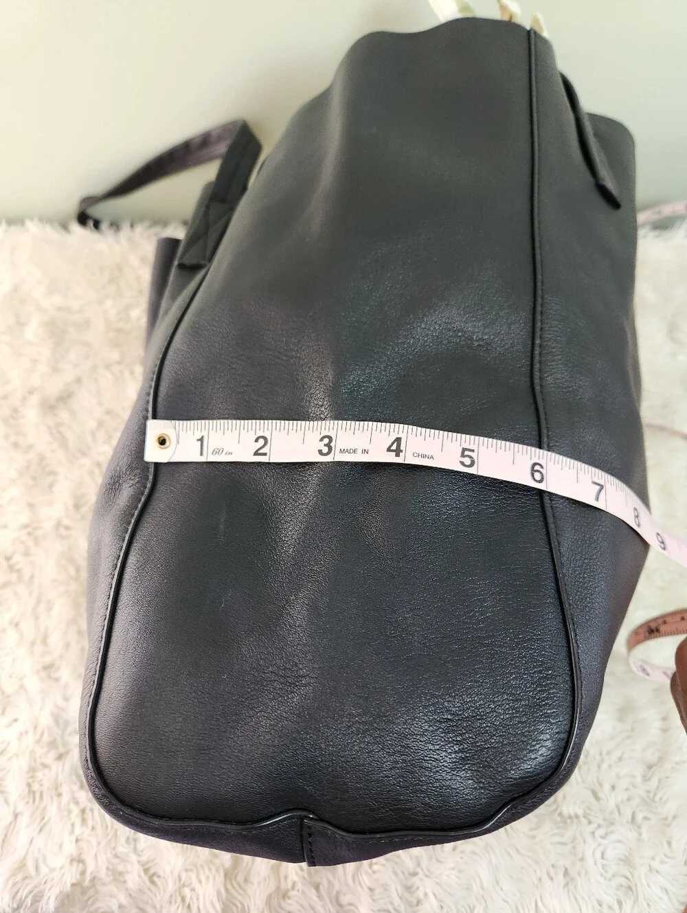 J.Crew Black Leather Tote Bag Style AH945